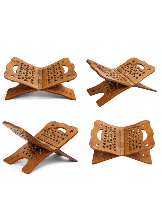 ARABIQO Wooden Quran Folding Stand (Rehal/Rahle) – Arabic Islamic Book Holder for Quran, Foldable Wooden Quran Stand for Ramadan, Salah & Daily Recitation, Home & Masjid Use (Medium) - Image 4